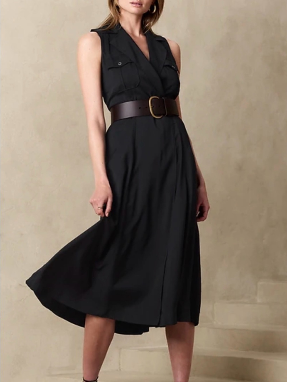 Banana Republic Sleeveless Twill Midi Wrap Shirtdress Size 6 New With Tag